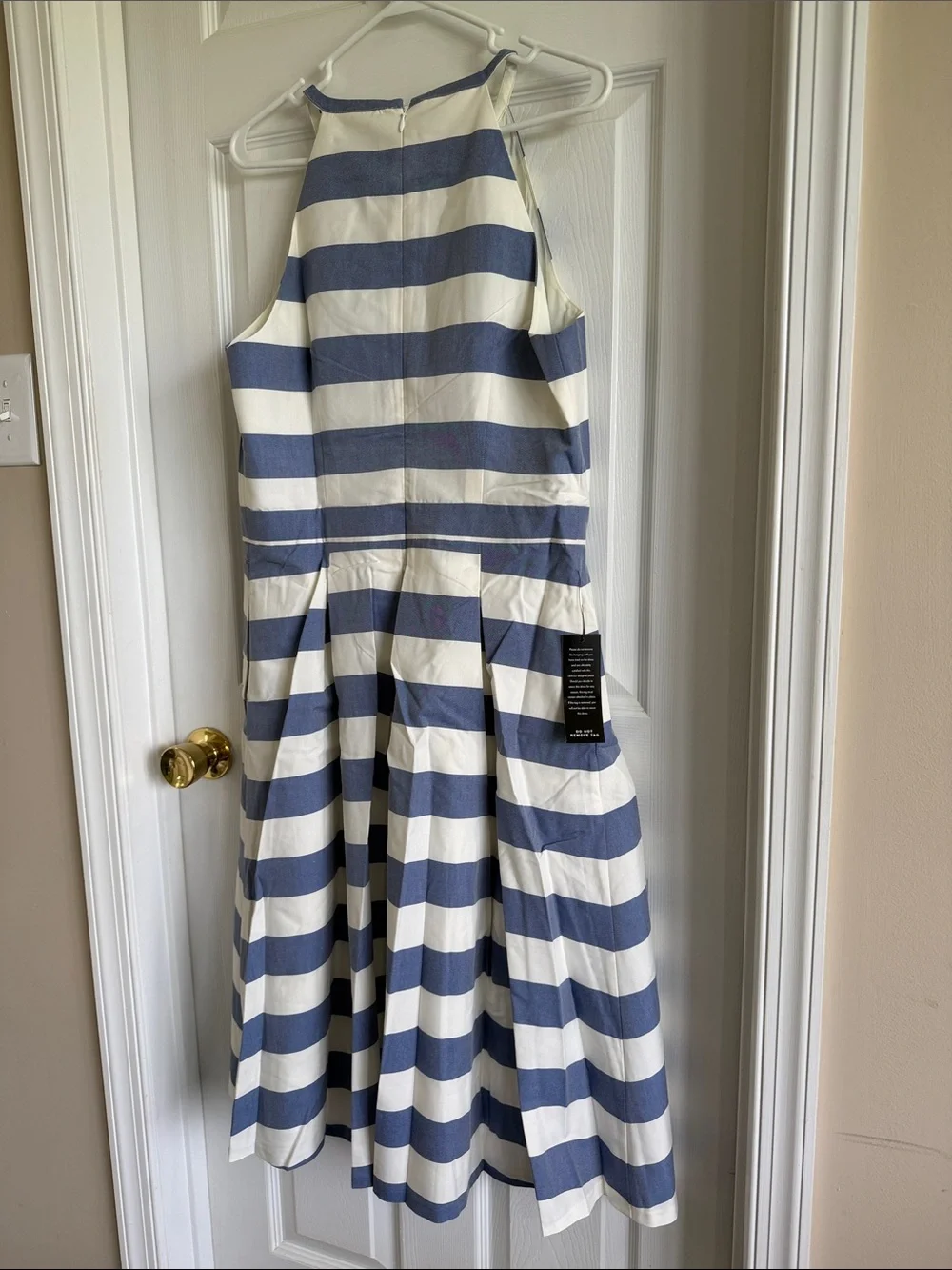 NWT The Limited Blue and White Striped Halter Midi Dress - Picture 16 of 16
